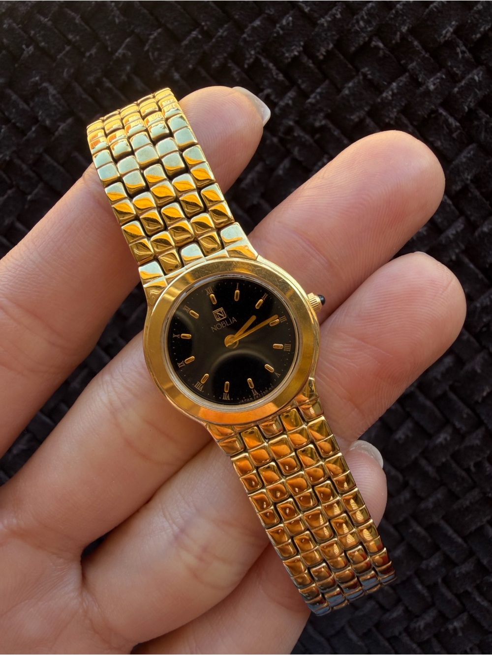 Citizen-Noblia full- 18K gold plated watch with black dial